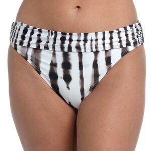 La Blanca‎ Twisted Bamboo Shirred Hipster Bikini Bottoms size 6 NWT Java